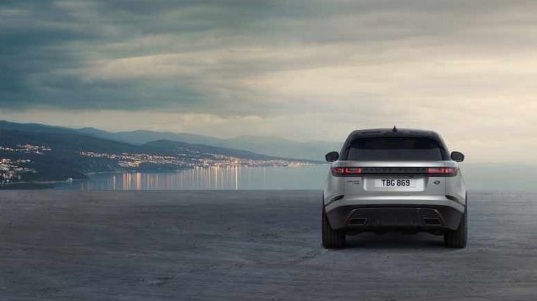 land rover range rover velar on shore