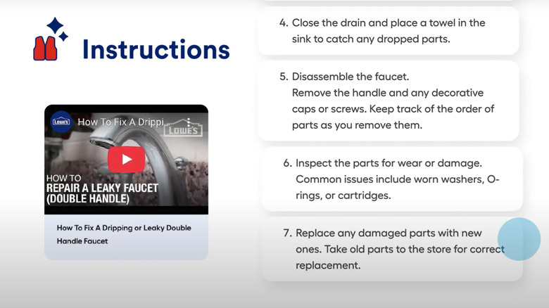 Mylow gives step-by-step instructions on repairing a leaky faucet.