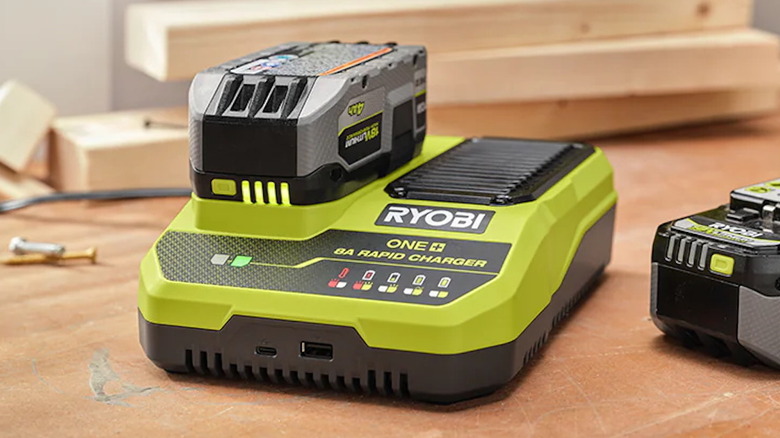 Ryobi 18V ONE+ battery in charger