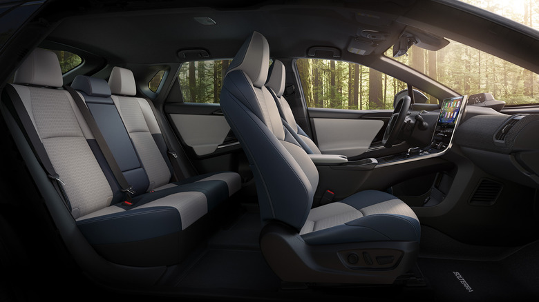The interior of a Subaru Solterra.