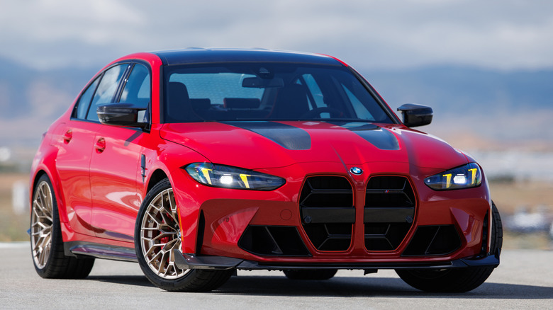 Front 3/4 view of 2027 BMW M3 CS Handschalter in track setting