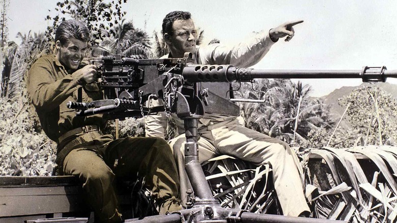 Ricky Nelson and Jack Lemmon manning a .50 cal gun in The Wackiest Ship in the Army movie