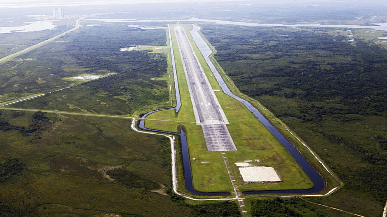 Aerial view of the Johnny Böhmer Proving Grounds runway.