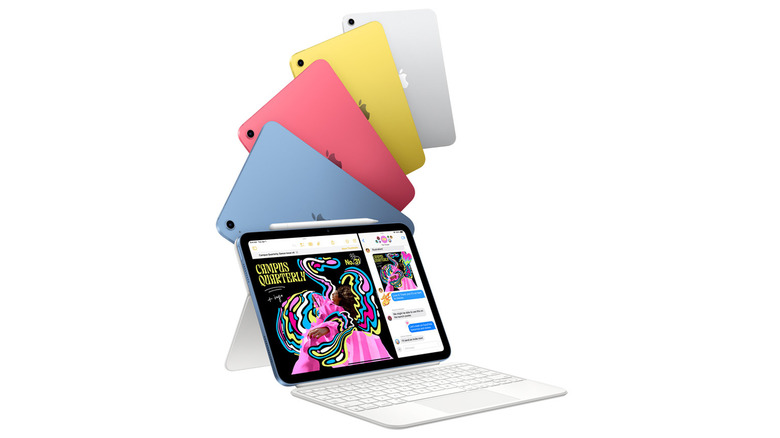 Base model iPad in different colors