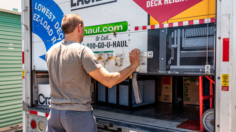 Man loading U-Haul