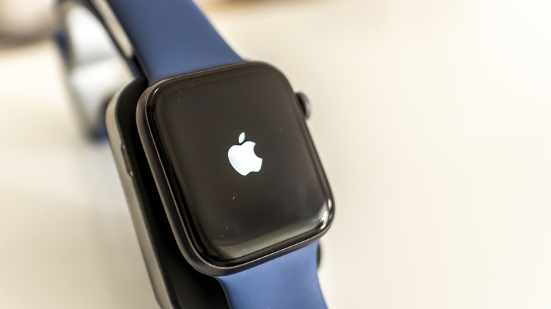 Apple logo displayed on watch 