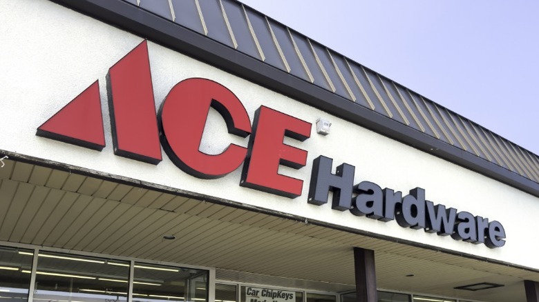 An Ace Hardware building's sign