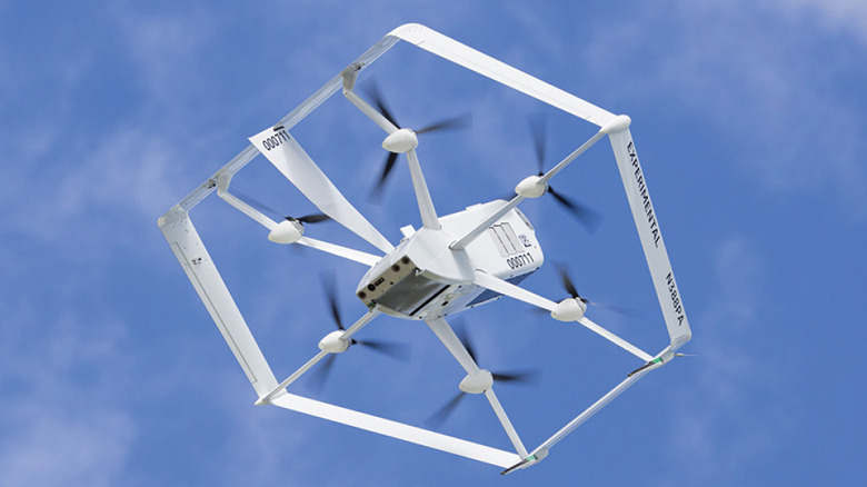 Amazon delivery drone in the air
