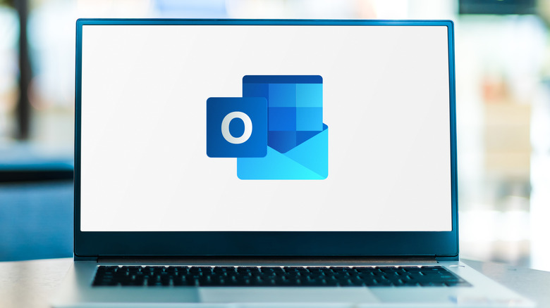 Outlook logo on laptop