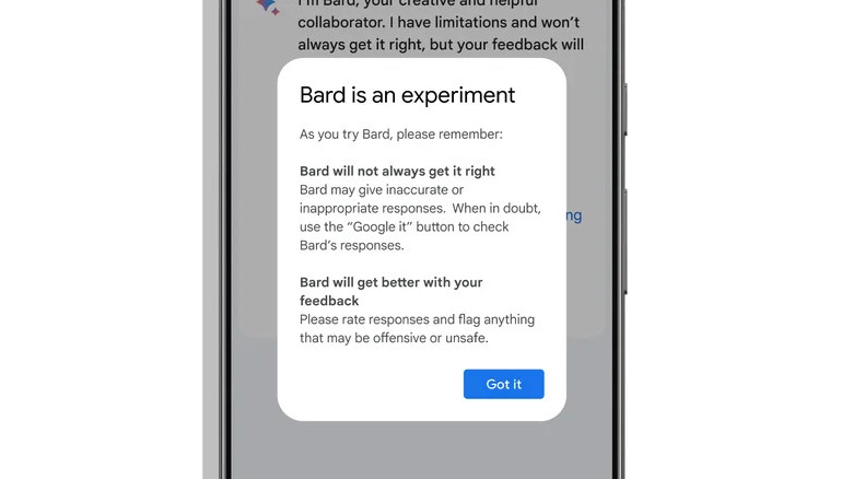 An acknowledgement about Bard's limits