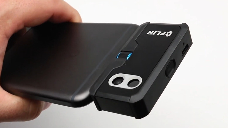 Phone connected to FLIR ONE thermal camera