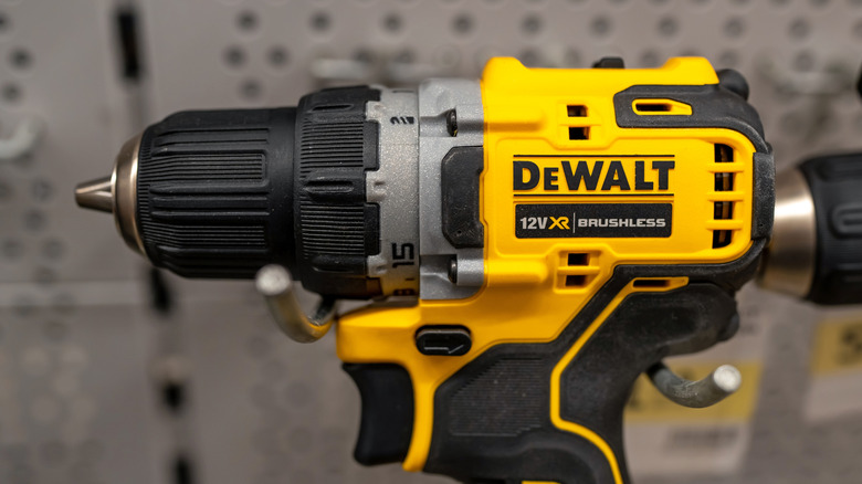 Side-view of a 12V XR brushless DeWalt power drill