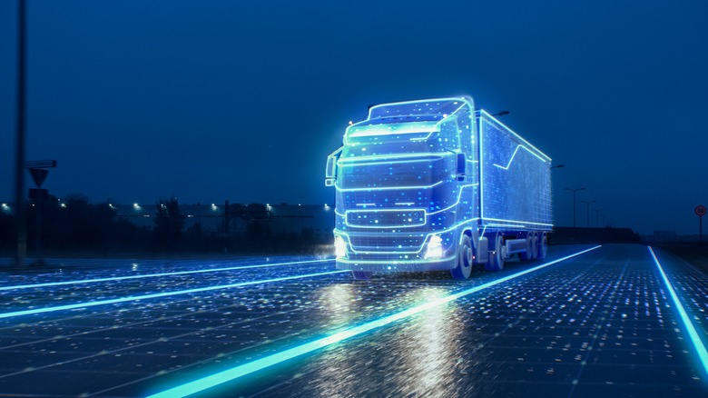 futuristic rendering of a truck