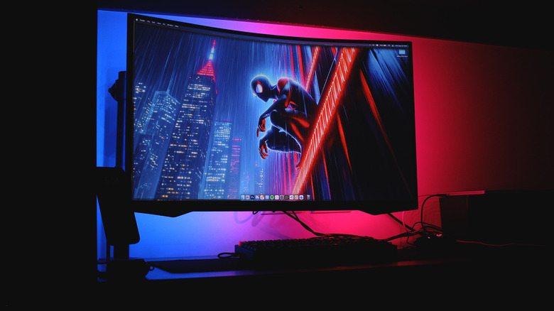 Curved monitor with an RGB strip