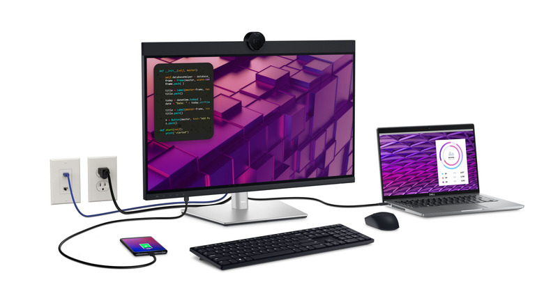 Dell monitor with a webcam, USB hub, and an Ethernet port