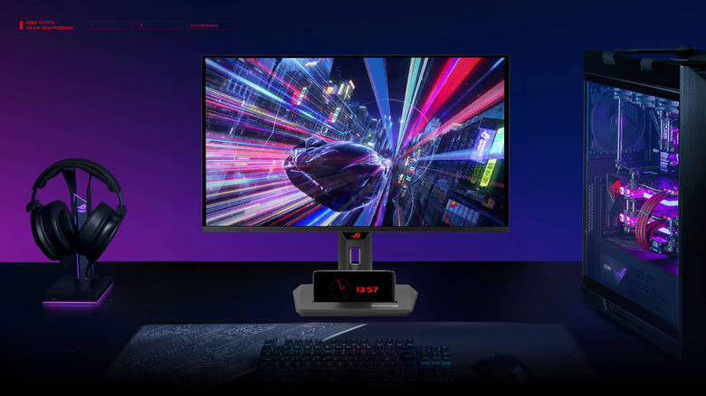 Asus ROG Strix gaming monitor with a setup