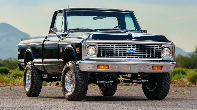 Chevy K10 truck parked showing the front