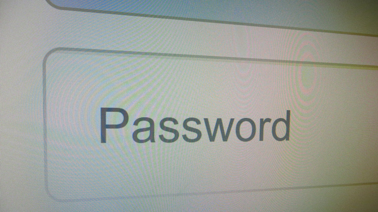 Password bar on the Facebook login page.
