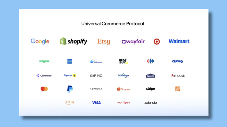 Screenshot from Google website showing logos companies involved in Universal Commerce Protocol