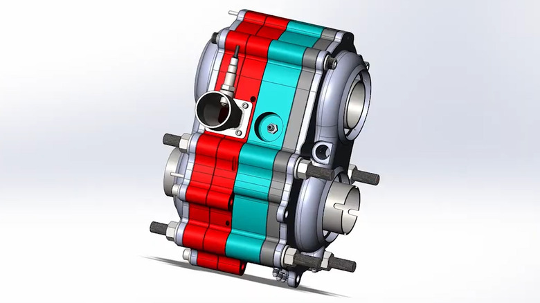 CAD design showcasing Astron Aerospace H2 engine detail
