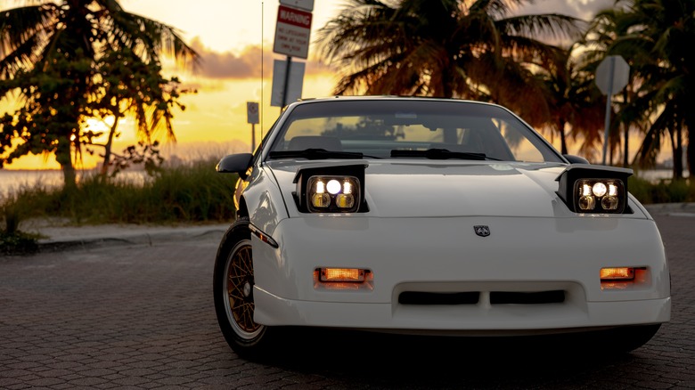 White Pontiac Fiero