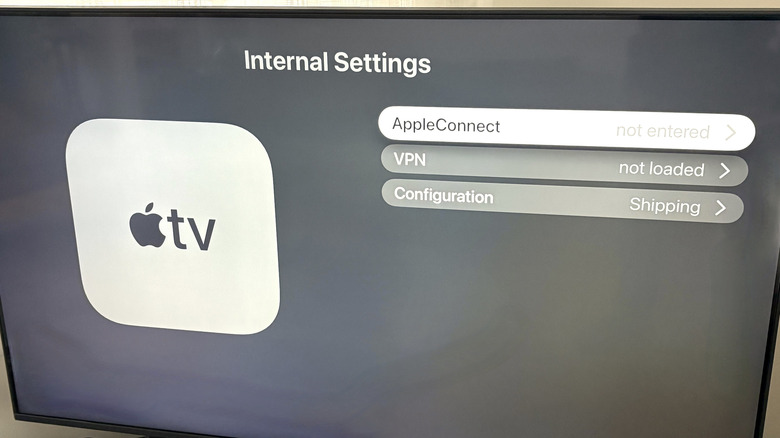 Picture displaying hidden menu accessible on Apple TV