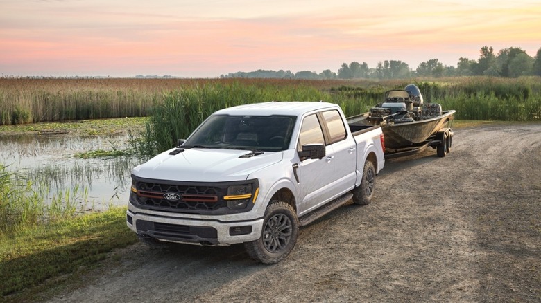 2026 Ford F-150 towing a boat