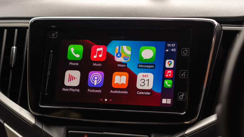 Apple CarPlay running on an infotainment system