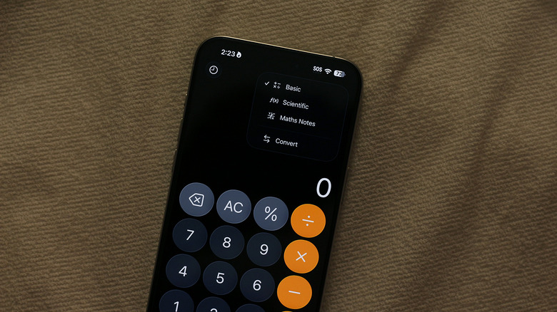 Calculator app on iPhone