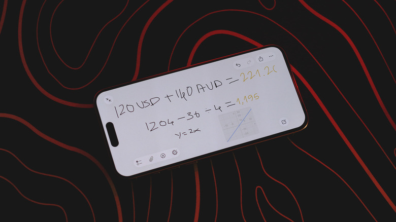 iPhone with a Math Note open