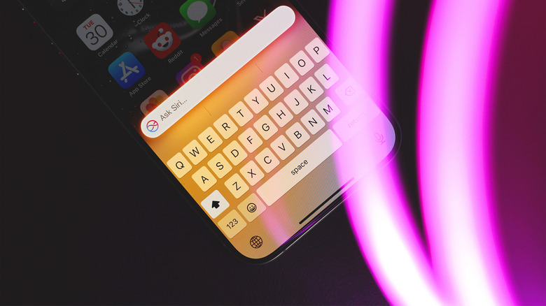 Close-up of the iPhone's keyboard