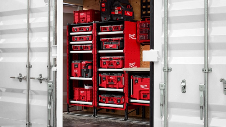Milwaukee Packout Rack system in a storage crate