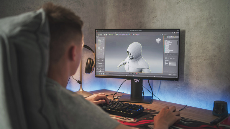 Person using a 3D modeling software