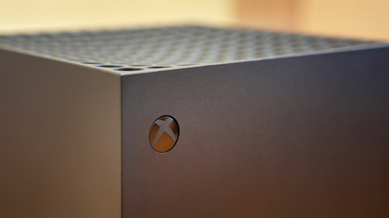 The top of an Xbox Series X console.