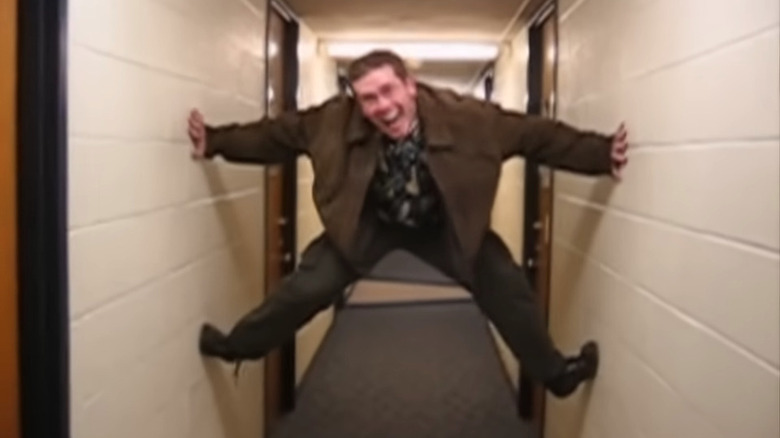 Man jumps and screams