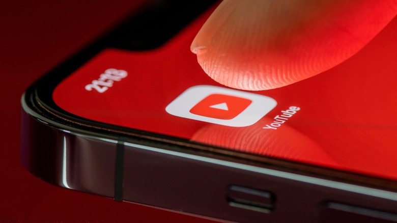 youtube app finger tap