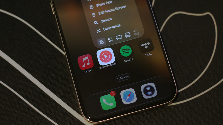YouTube Music alongside other music apps on a phone
