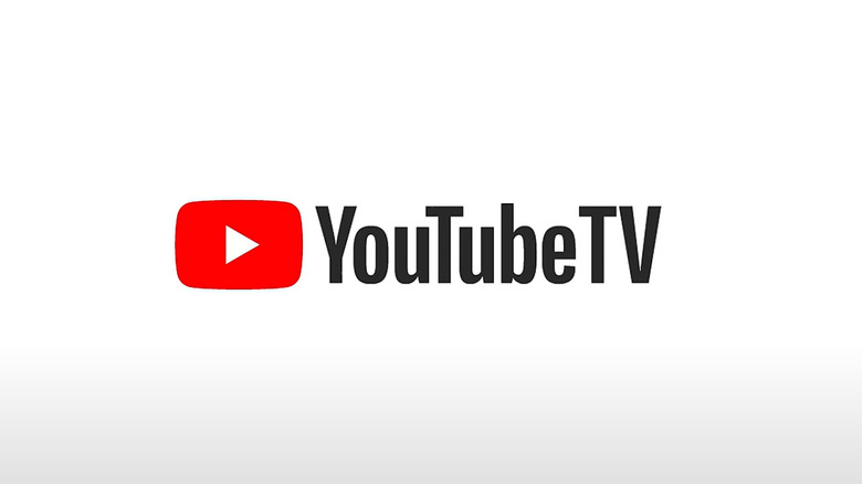 A YouTube TV logo stands out against a white background.