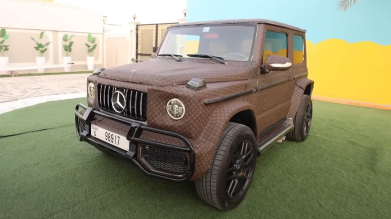 G-wagon replica wrapped in Louis Vuitton leather