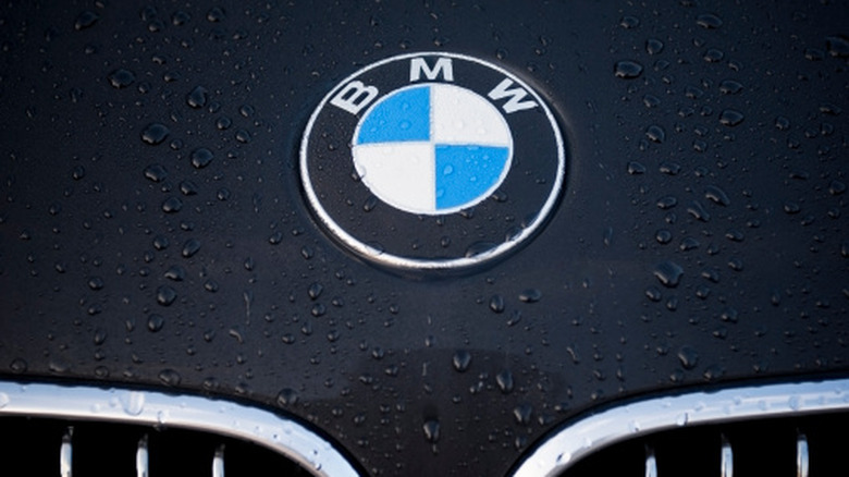 BMW logo close up on car