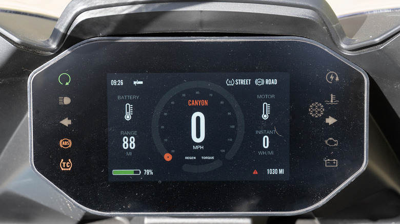 Zero Motorcycles SR/S gauge cluster screen