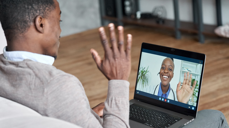 Two people on a Zoom meeting