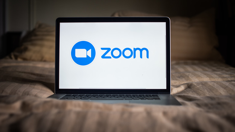 Zoom logo on laptop