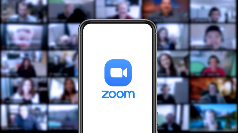zoom logo smartphone video background