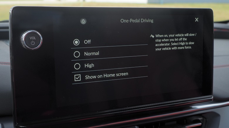 Brake regen settings