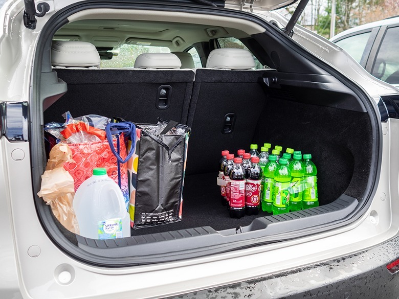 2024 Mazda CX-30 2.5 Turbo Premium Plus rear cargo area loaded with groceries
