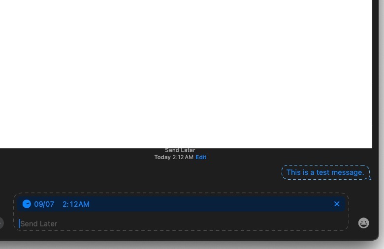 Mensaje programado en macOS Sequioa