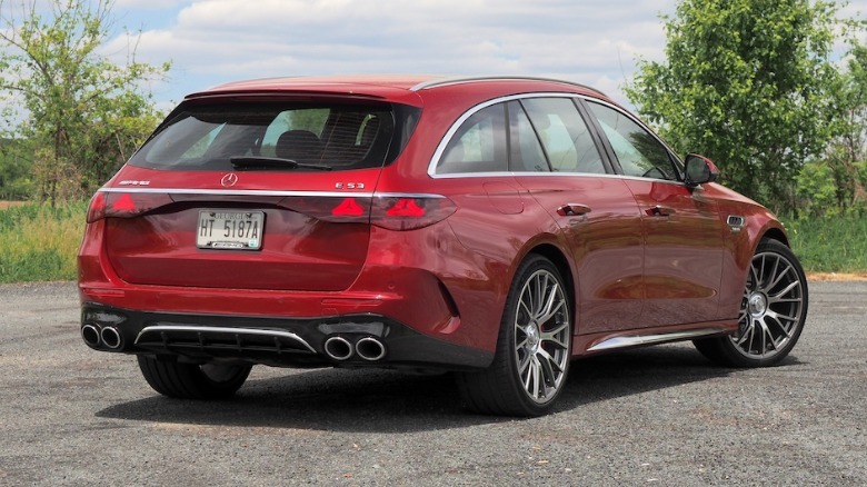Mercedes-AMG E 53 PHEV Wagon rear 3/4 view
