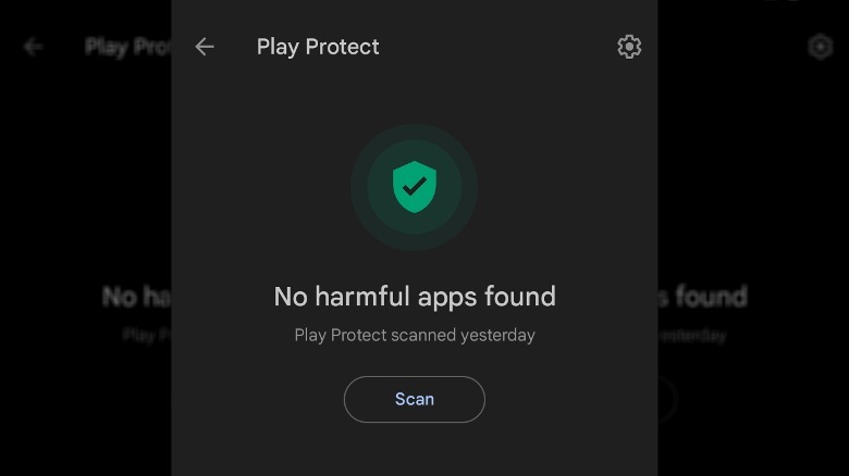 Hasil pemindaian Android Play Protect