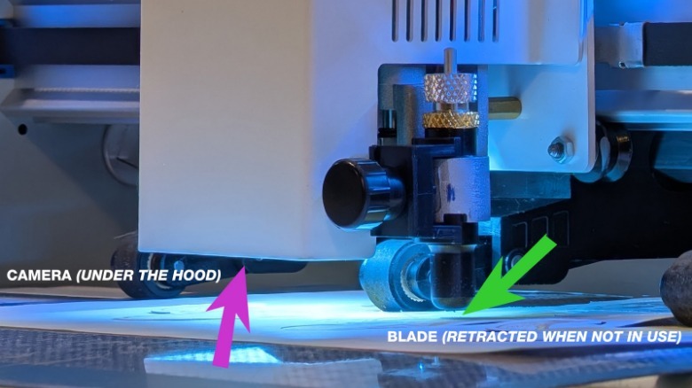 Vevor vinyl cutter control head with blade and camera